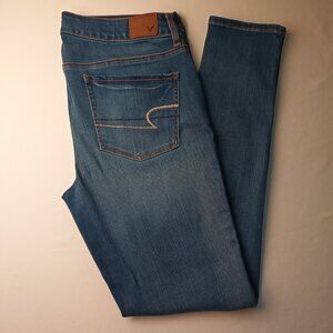 American Eagle Jeans Size 12 Long Mid Rise Skinny Leg Medium Wash